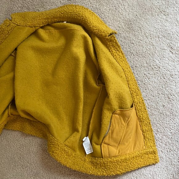*Madewell* Mustard Yellow Bouclé Bomber | Yellow Teddy Jacket | XXS | Oversized - Picture 7 of 15